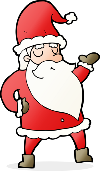 Bir insan tarafından çizilmiş Noel Baba çizgi filmi.