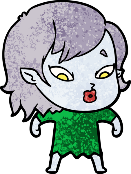 Bir insan tarafından çizilmiş şirin vampir kız çizgi filmi.