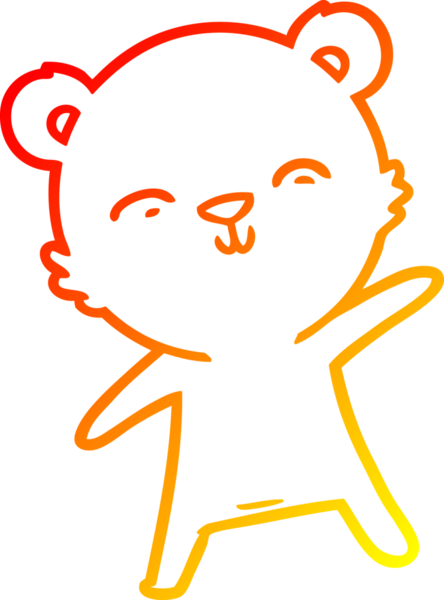 Mutlu bir kutup ayısının insan tarafından çizilmiş sıcak çizgi çizimi