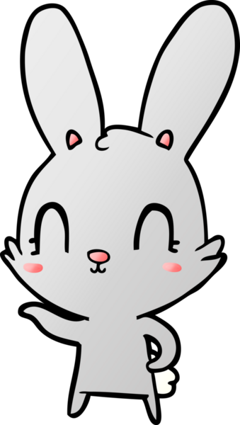 Bir insan tarafından çizilmiş şirin çizgi film tavşanı.