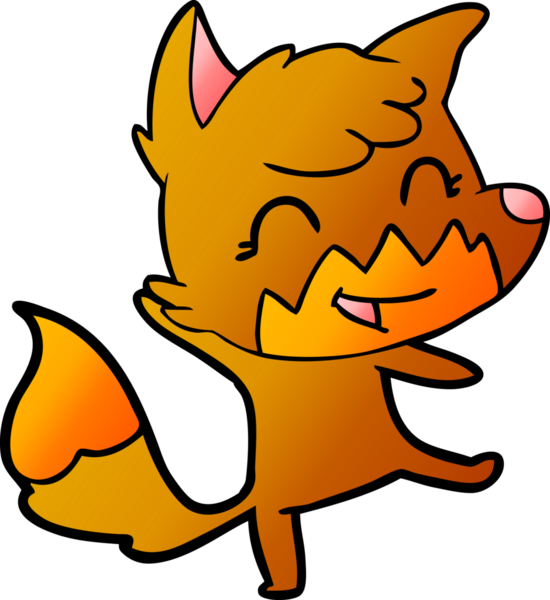 Bir insan tarafından çizilmiş tilki çizgi film karakteri