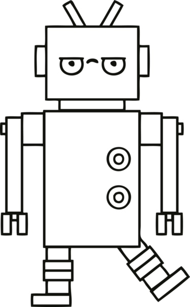 Bir insan tarafından çizilmiş robot çizimi