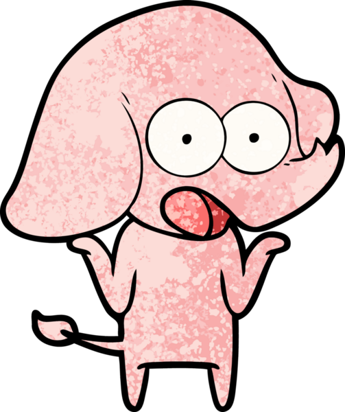 Bir insan tarafından çizilmiş şirin bir fil.