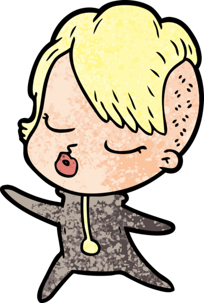 Bir insan tarafından çizilmiş güzel hippi kız.