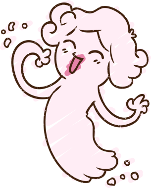 Bir insan tarafından çizilen Mutlu Hayalet Tebeşiri