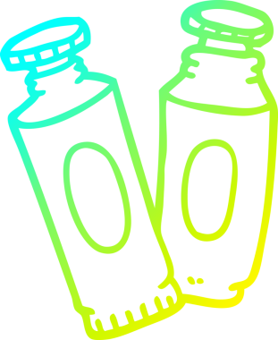 Bir insan tarafından çizilmiş karikatür boyası çizimleri.