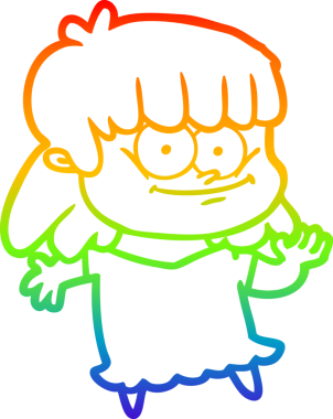 Bir insan tarafından çizilmiş gülümseyen bir karikatür çizimi.