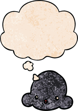 bir insan tarafından çizilmiş grunge desen biçiminde düşünce baloncuğu olan çizgi film bulutu