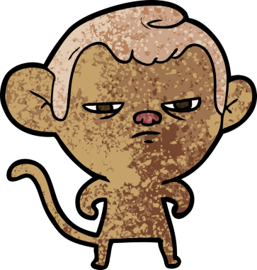 Bir insan tarafından çizilmiş çizgi maymun.