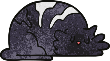 Çizgi film karalaması Uykucu kedi Bir insan tarafından çizilmiş