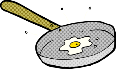 Bir insan tarafından çizilmiş kızarmış yumurta.