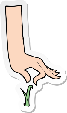 Bir insan tarafından çizilmiş çim biçme çubuğu.