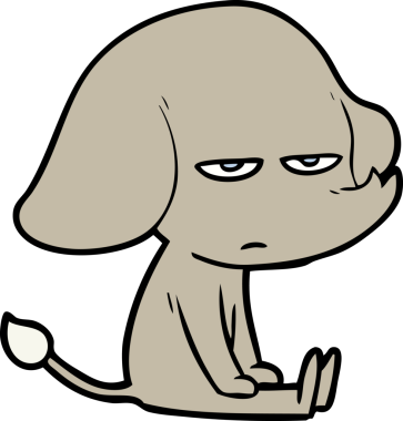 Bir insan tarafından çizilmiş kızgın bir fil.