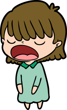 Çizgi filmdeki kadın bir insan tarafından yüksek sesle çizilmiş.