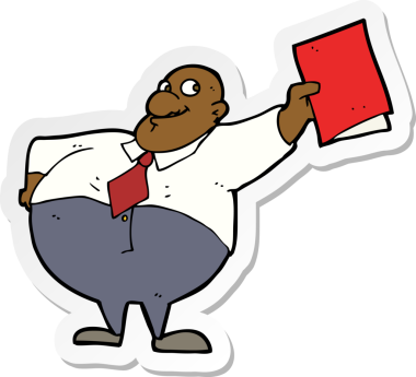 Bir insan tarafından çizilmiş mutlu bir patronun çıkartması.