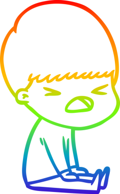 gökkuşağı gradyan çizgi çizimi bir insan tarafından çizilmiş stresli bir adam