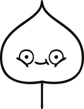 Bir insan tarafından çizilmiş dışavurumsal yaprağın çizgi çizimi