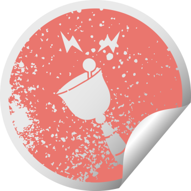 Bir insan tarafından çizilmiş çıngıraklı bir çanın çınlayan el çıngırağı.