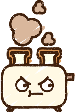 Bir insan tarafından çizilen tost makinesi tebeşiri