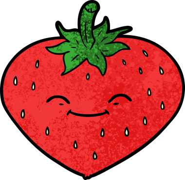 Bir insan tarafından çizilmiş çilek çizgi filmi.