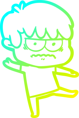 Bir insan tarafından çizilmiş soğuk gradyan çizgi film karakteri.