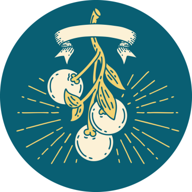 Bir insanın çizdiği ökse otu dövmesi ikonu.