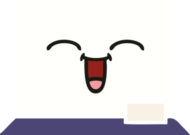 Bir insan tarafından çizilmiş beyaz bir panonun düz renkli retro karikatürü