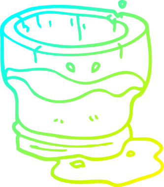 Bir insan tarafından çizilmiş eski bir su bardağının soğuk gradyan çizimi