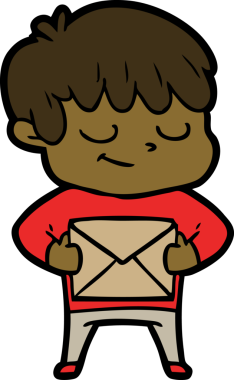 Bir insan tarafından çizilmiş mutlu çocuk çizgi filmi.