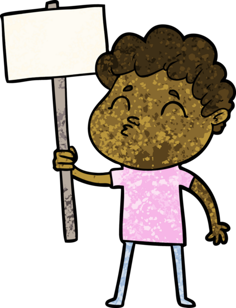 Çizgi film adamı somurtuyor Bir insan tarafından çizilmiş