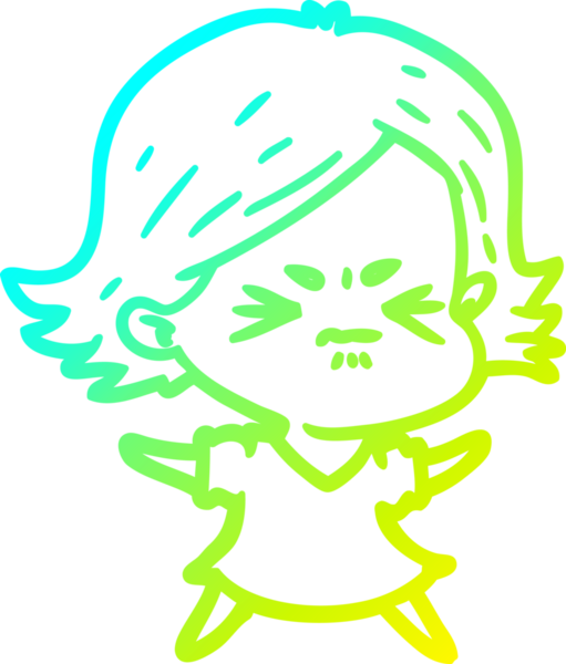 Bir insan tarafından çizilmiş kızgın bir karikatür çizimi.