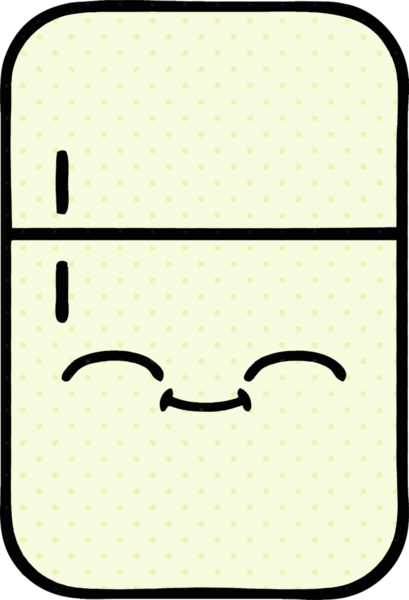 Bir insan tarafından çizilmiş buzdolabı karikatürü.