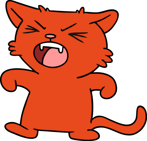 Bir insan tarafından çizilmiş cırtlak kedi karalaması.