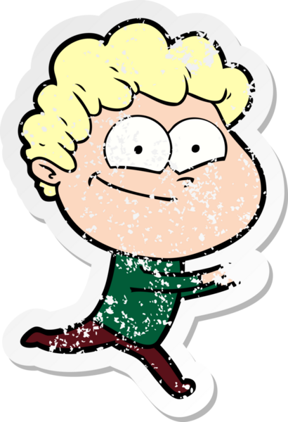 Bir insan tarafından çizilmiş mutlu bir adamın sıkıntılı çıkartması.