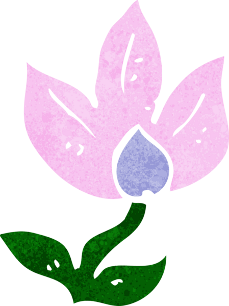 Bir insan tarafından çizilmiş karikatür çiçeği