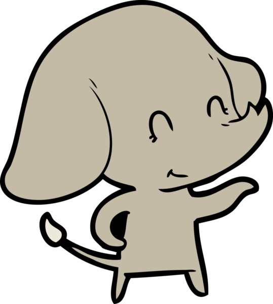 Bir insan tarafından çizilmiş şirin bir fil.