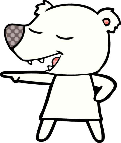 Bir insan tarafından çizilmiş mutlu kutup ayısı karikatürü