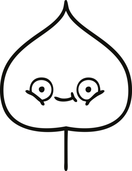 Bir insan tarafından çizilmiş dışavurumsal yaprağın çizgi çizimi