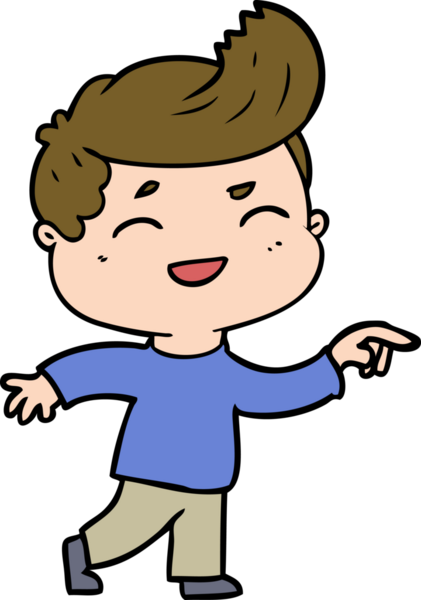 Bir insan tarafından çizilmiş gülen çizgi film adamı.