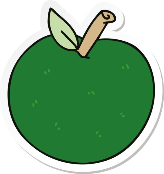 Bir insan tarafından çizilmiş tuhaf bir elmanın çıkartması.