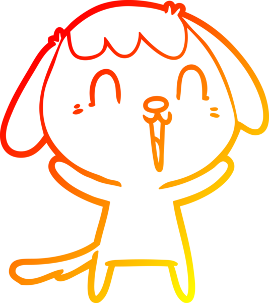 Bir insan tarafından çizilmiş sevimli bir köpeğin sıcak çizgi çizgisi.