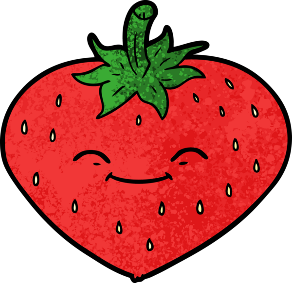 Bir insan tarafından çizilmiş çilek çizgi filmi.