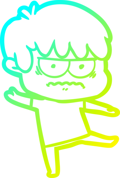 Bir insan tarafından çizilmiş soğuk gradyan çizgi film karakteri.