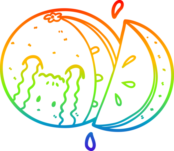 Gökkuşağı gradyan çizgi çizimi bir insan tarafından çizilmiş turuncu çizgi