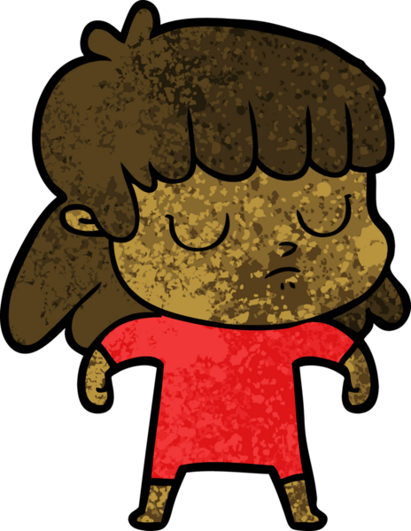 Bir insan tarafından çizilmiş ilgisiz bir kadın çizgi filmi.