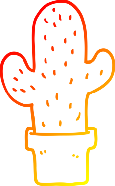 Bir insan tarafından çizilmiş bir kaktüsün sıcak çizgi çizimi