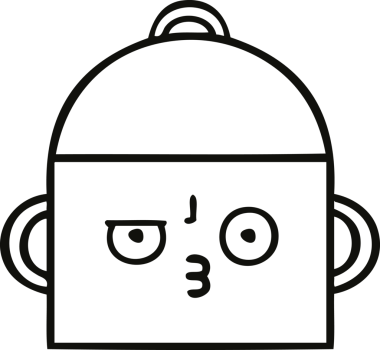 Bir insan tarafından çizilmiş bir tencere karikatürü.