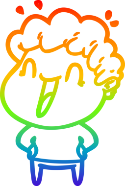 Bir insan tarafından çizilmiş mutlu bir adamın çizgi çizimi.