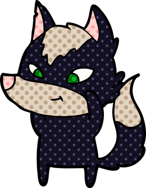 Bir insan tarafından çizilmiş dost canlısı bir kurt.