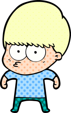 Bir insan tarafından çizilmiş sinirli çizgi film çocuğu.